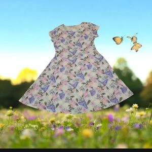 Place Spring Dress Blue Purple Pink  Butterflies NWT XL 14 GIRLS 23$ TAG